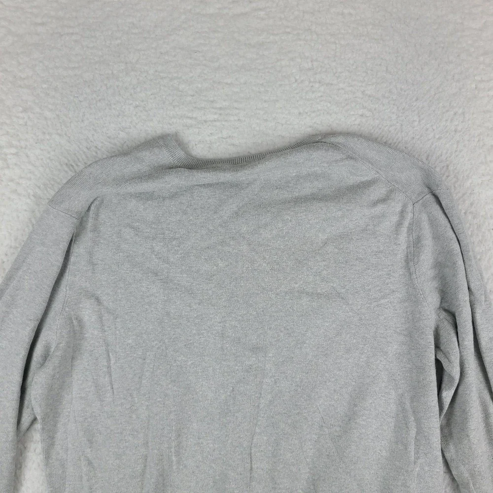 Polo Ralph Lauren Sweater Mens Medium Gray V Neck Pima Cotton Sweatshirt